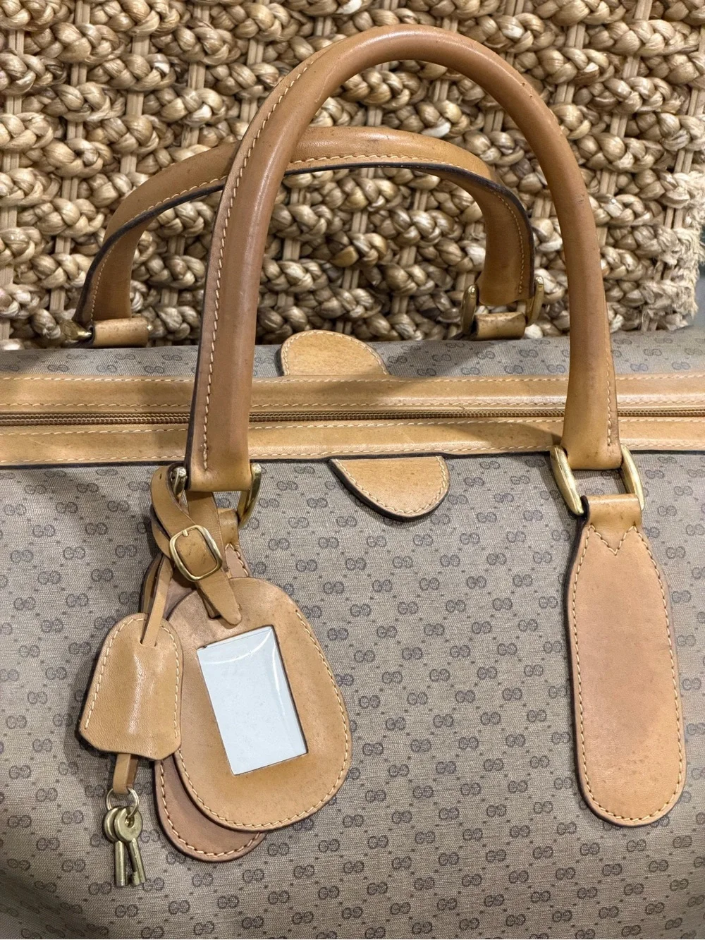 Vintage Gucci Micro GG Supreme Boston Travel Bag